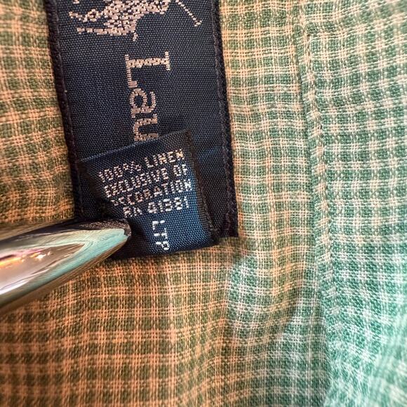 Ralph Lauren Linen Button Down Shirt XL Green | Purple Pony Coastal Grandpa - Picture 6 of 9